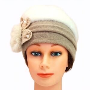 Angora Wool Fluffy Elegant Tam Women's Beret, 1970s
